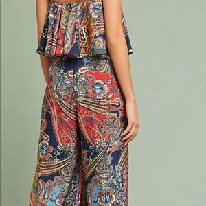 Anthropology Motif Style strapless jumpsuit wide